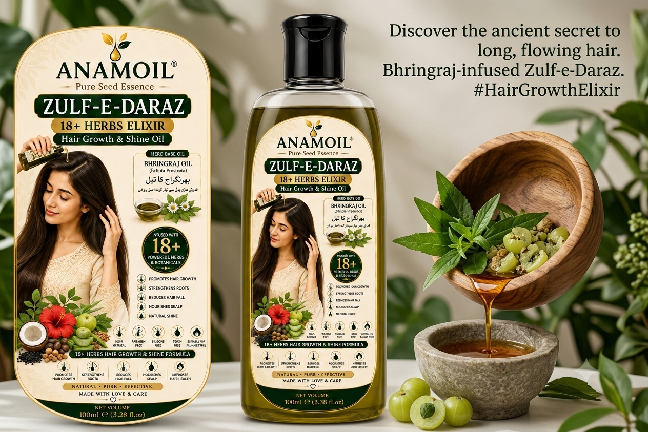 ZULF-E-DARAZ™ 18+ Herbs Elixir – Premium Herbal Hair Growth Oil